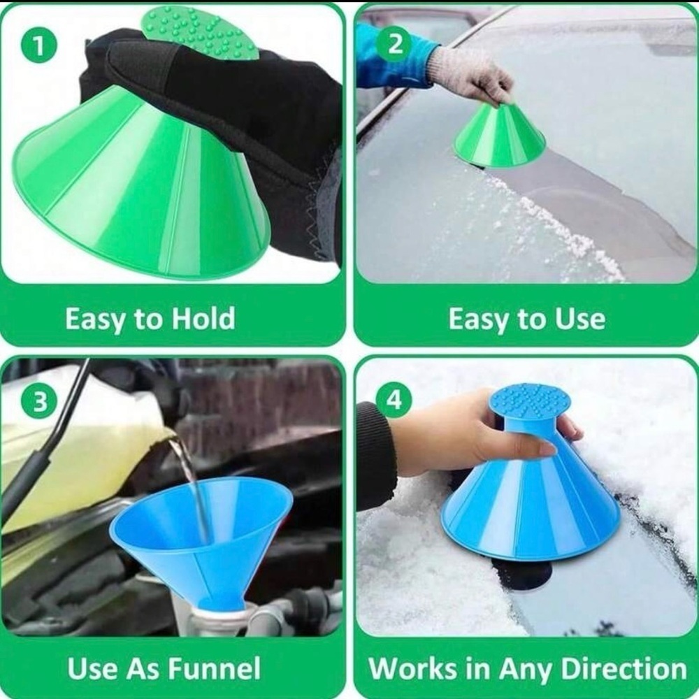 Red and Black Ice Scraper Cone for car windows ( no blue no green ) - Picture 4 of 10
